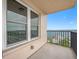 Balcony overlooking the water with nice windows and an entrance door at 5220 Brittany S Dr # 1409, St Petersburg, FL 33715