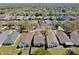 Aerial view of the neighborhood featuring a community pond and mature trees at 7853 Bristol Park Dr, Apollo Beach, FL 33572