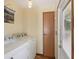 Functional laundry room with essential appliances and ample storage at 12519 Cambridge Ave, Tampa, FL 33624