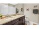 Bathroom showcasing granite countertop, modern sink, and neutral-toned decor at 1435 Montgomery Bell Rd, Wesley Chapel, FL 33543