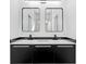 Double sink vanity features modern black cabinet and two rectangular mirrors at 4907 15Th N Ave, St Petersburg, FL 33710