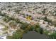 Aerial view of a property with lake access, surrounded by a mature, established neighborhood at 1109 Landau St, Holiday, FL 34690