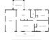 Floor plan illustrating the layout of the house, including the living room, kitchen, bedrooms, and garage at 1109 Landau St, Holiday, FL 34690