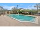 Beautiful community pool surrounded by lush greenery and palm trees at 17106 Carrington Park Dr # 622, Tampa, FL 33647