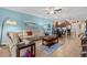 Open-concept living room, seamlessly connected to the kitchen and dining area at 2240 Parrot Fish Dr, Holiday, FL 34691