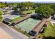 Aerial view of shuffleboard courts. A great amenity for residents at 3462 Sutton Pl, Palm Harbor, FL 34684