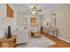 Bright living room with wood floors, a modern sofa, and stylish decor at 358 51St N Ave, St Petersburg, FL 33703