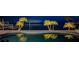 Nighttime view of the pool overlooking the bay with ambient lighting creating a serene atmosphere at 4998 62Nd S Ave, St Petersburg, FL 33715