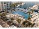 Stunning aerial view of the pool, patio, and lounge area of this building at 5120 Marina Way # 21206, Tampa, FL 33611