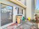 Backyard features a sliding glass door, small garden, and plenty of space at 6218 Greenleaf Ln # 6218, Temple Terrace, FL 33617