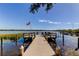 Private dock on the water, perfect for boating, fishing, or enjoying peaceful waterfront sunsets at 10530 77Th Ter # 224, Seminole, FL 33772