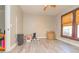 Empty bedroom with ceiling fan and wood-look flooring at 313 Jefferson S Ave, Oldsmar, FL 34677