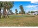 A view of the community lawn featuring a bocce ball court and palm trees providing shade at 5267 81St N St # 18, St Petersburg, FL 33709