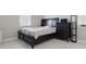 Bedroom features ample lighting with a dark bed frame and matching dressers at 7811 Roma Dune Dr, Wesley Chapel, FL 33545