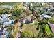 Aerial view of the property showing lot lines, backyard, driveway, and surrounding neighborhood at 9222 134Th St, Seminole, FL 33776