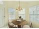 Bright breakfast nook with a round table, seating for four, and views of the outdoor pool area at 10302 Belltower St, Spring Hill, FL 34608