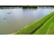Scenic aerial shot of a calm pond surrounded by lush greenery at 1409 Tropical Oasis Ave, Plant City, FL 33565