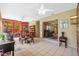 Sunroom with bright sunlight and tile floors at 17119 Rainbow Ter, Odessa, FL 33556