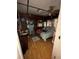 A primary bedroom with exposed beams and ceiling fan at 17233 Dalberg Dr, Spring Hill, FL 34610