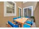 Outdoor patio features a table with seating, offering a cozy space for dining and relaxation at 4216 Preserve Pl, Palm Harbor, FL 34685