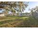 Spacious backyard featuring lush lawn, a chain-link fence, and mature trees offering plenty of shade at 1012 Cronley Pl, Sarasota, FL 34237