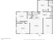 Floor plan of the home showcasing the layout of the bedrooms, bathrooms, kitchen, and living room at 1012 Cronley Pl, Sarasota, FL 34237