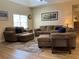 Comfortable living room featuring neutral tones, plush seating, and a beautiful area rug at 1028 Rosetree Ln, Tarpon Springs, FL 34689