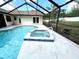 Inviting spa with tiled trim next to a refreshing pool within a screened patio enclosure at 1811 Tawnee Pl, Brandon, FL 33510