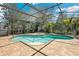 Inviting screened-in pool area surrounded by lush tropical landscaping for ultimate privacy at 20824 Cedar Bluff Pl, Land O Lakes, FL 34638