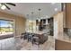 Kitchen island with a view of the pool and stainless steel appliances at 2307 7Th Sw St, Ruskin, FL 33570