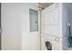Practical laundry area featuring a stacked washer and dryer, essential for convenient living at 101 N 12Th St # 306, Tampa, FL 33602