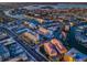 High angle aerial of waterfront buildings lining the Intracoastal Waterway, near beach and restaurants at 11595 Gulf Blvd # 6, Treasure Island, FL 33706