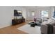 Cozy living area with contemporary furniture, sleek entertainment unit, and stylish decor at 1549 San Christopher Dr, Dunedin, FL 34698