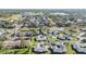 An aerial view of a residential neighborhood with a community pool and nearby lake at 2175 Corinne S Ct # A, St Petersburg, FL 33712