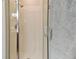 Glass shower features chrome fixtures and tiled walls at 501 Washita Stone Dr, Ruskin, FL 33570