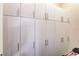 Floor to ceiling white storage cabinets with silver handles at 11424 Drifting Leaf Dr, Riverview, FL 33579
