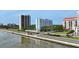 A panoramic view of residential buildings in the area with landscaping and palm trees along the shoreline at 2401 Bayshore Blvd # Cu1, Tampa, FL 33629