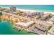 Gorgeous aerial view of beach condo overlooking white sand beach and blue ocean at 4103 Gulf Blvd # 205, St Pete Beach, FL 33706