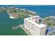 Stunning aerial view of waterfront property, showcasing its prime location and surrounding waterways at 5220 Brittany S Dr # 807, St Petersburg, FL 33715