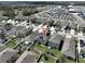 Aerial view of a residential area, highlighting neat landscaping and community layout at 10967 Carlton Fields Dr, Riverview, FL 33579