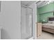 Primary bathroom view showcasing glass door shower at 1489 Ridge Shore Dr, Tarpon Springs, FL 34689