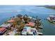 Aerial view showcasing the waterfront property with its lush greenery and stunning water access at 1901 Illinois Ne Ave, St Petersburg, FL 33703