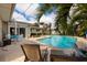 Inviting backyard pool and lounging area with lush tropical landscaping at 2340 W Bay Isle Se Dr, St Petersburg, FL 33705