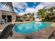 Beautiful backyard pool with dolphin statue and lush, mature landscaping at 2340 W Bay Isle Se Dr, St Petersburg, FL 33705