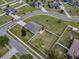 Bird's eye view of the house with a fenced backyard and nice landscaping nestled in a suburban area at 3303 Ranchdale Dr, Plant City, FL 33566