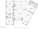 Detailed floorplan illustrating layout of bedrooms, bathrooms, kitchen, living room, and a sunroom at 3906 Versailles Dr, Tampa, FL 33634