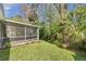 Backyard featuring a patio and lush greenery at 4932 Wellbrook Dr, New Port Richey, FL 34653