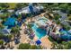 Aerial view of the Fishhawk Aquatic Club featuring pools and amenities at 5710 Kingletsound Pl, Lithia, FL 33547