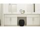 Elegant bathroom vanity with dual sinks, white cabinets, and sleek countertops at 8436 Sea Ray Run, Parrish, FL 34219