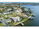 Aerial view of waterfront homes, showcasing luxurious community and coastal living at 995 Eden Isle Ne Dr, St Petersburg, FL 33704
